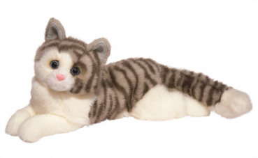Cuddle Toys „Katze“ Smokey, grau gestreift: Plüschtier Katze liegend, Größe: 48cm